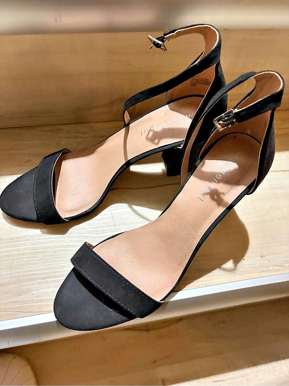 Madden Girl Beella Black Ankle Strap Heels